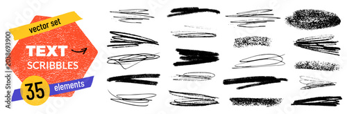 Tableau sur toile Text highlight scribbles with textured freehand underline and emphasis marks