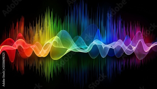 Abstract Rainbow Sound Wave Graphic Elements