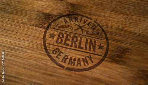 Berlin arrived stamp and stamping