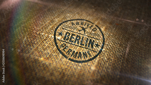 Berlin arrived stamp and stamping