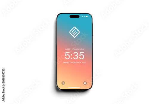 Isolated Glossy Smartphone with Editable Background and Shadow Mockup