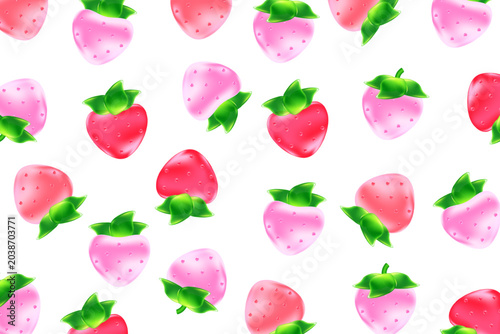Foto Cute 3d strawberry fruit jelly candy background, juicy transparent gummy isolated icon, chewy vitamins sweets transparent background