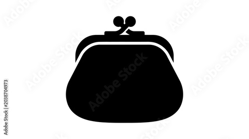 Obraz na płótnie Black purse icon isolated on white background for financial concepts