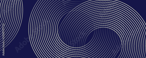 Fotografia abstract blue gold stripe line, geometric circle texture background, futuristic