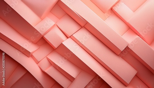 Blush Coral Gradient Abstract Asymmetrical Panel Background