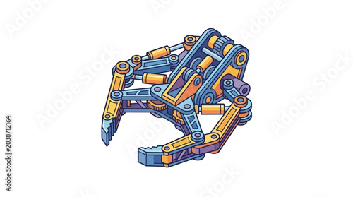 Fotografi Mechanical Robotic Claw Gripper Mechanism.