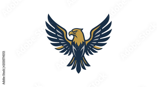Tableau sur toile Majestic Eagle Spreading Wings Illustration.