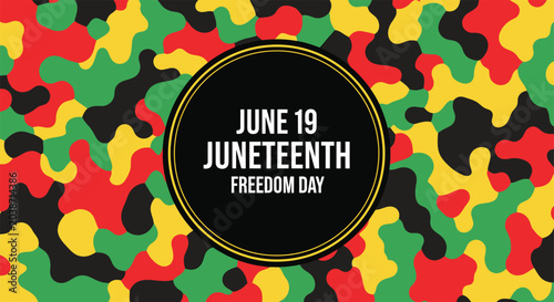 Fotografija Juneteenth national independence day celebration vibrant graphic with 'june 19'