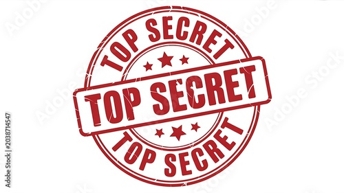 Top secret stamp, confidential seal, red rubber stamp, classified sign
