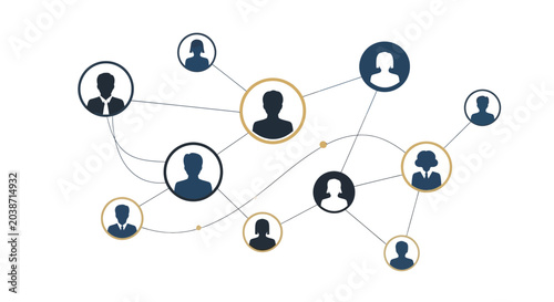 Photos Connected people network diagram illustration.