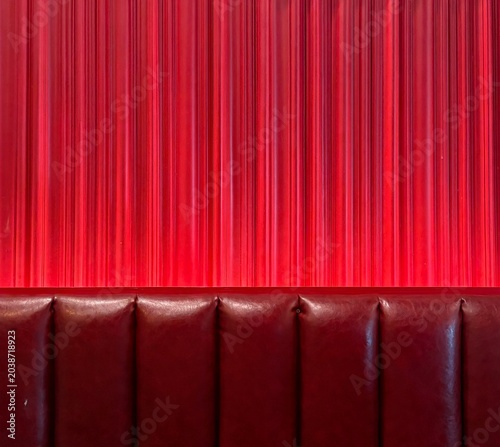 Red curtain with red luxury sofa chair