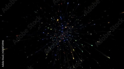 Fireworks Exploding in Dark Sky.