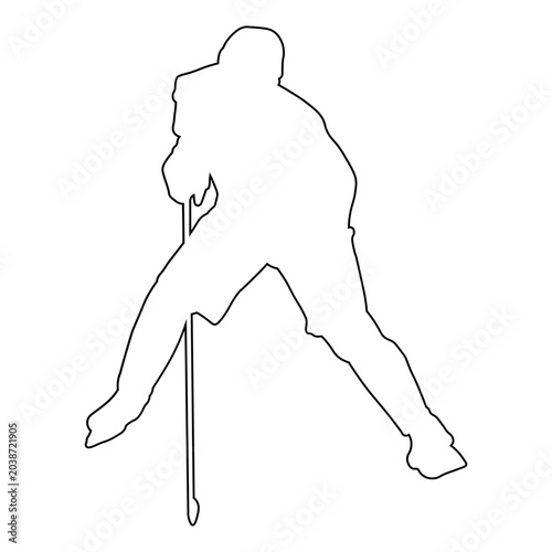 Canvas Print Hockey Player Line Art