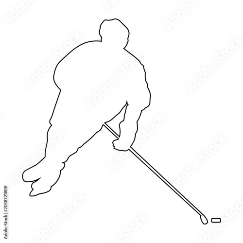 Photography Hockey Player Line Art