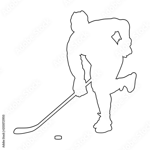 Photography Hockey Player Line Art
