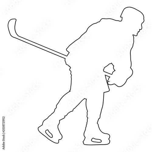 Photography Hockey Player Line Art