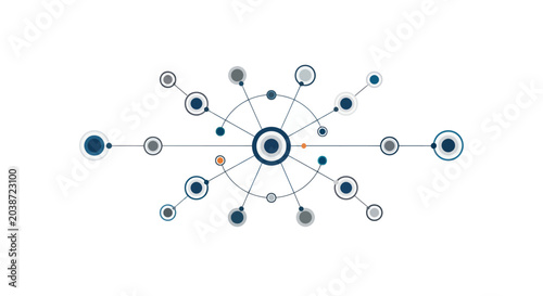 Network Connection Hub Vector Illustration