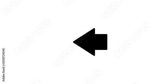 Repeating left arrow animation. animated video of left arrow moving on white background, alpha channel. 4k resolution