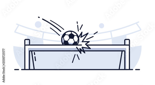Photos Soccer ball hitting goal net during a sports game.