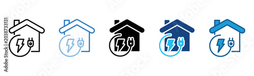 Canvas Print Home Charging Icon Set Multiple Style Of