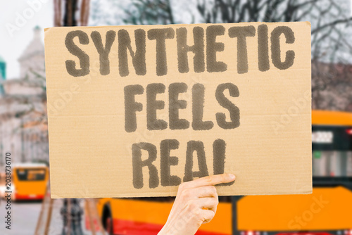 Schilderij op canvas "Synthetic Feels Real" Generated content increasingly convinces human audiences