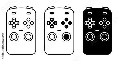 Photos Modern Game Controller Icons, Vector Set of Gaming Joysticks, Digital Entertainm