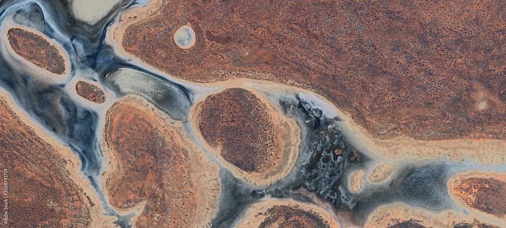 Naklejka premium Lake Amadeus Salt Lake Satellite Image Northern Territory Australia