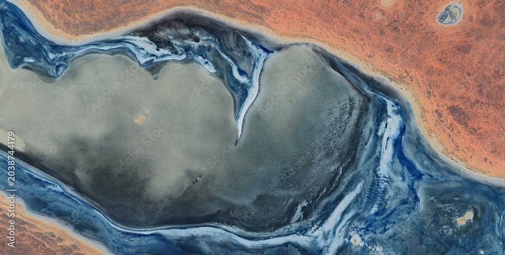 Naklejka premium Lake Amadeus Salt Flat Orbital View Australia Outback