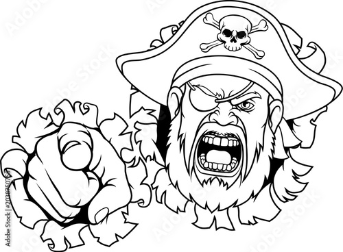 Pirate Captain Pointing Car...