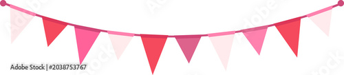 Fotografía Pink festive bunting flags for party decor, ideal for birthdays, baby showers, weddings, and celebrations