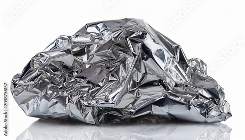 Crumpled Metallic Foil Abstract Shape