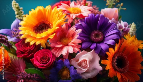 Bouquet Of Colorful Flowers