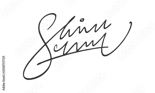 Konstfotografi Creative hand sign autograph graphic illustration displaying handwritten cursive signature scribe line art for document contract agreement business validation template isolated clip art