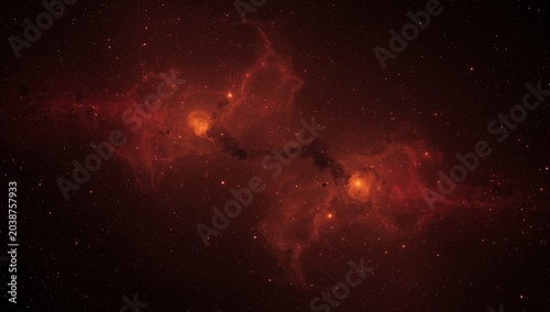 Deep Space Nebula with Stars and Cosmic Dust in a Night Sky Scene