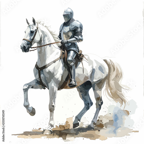 Rycerz na koniu ilustracja