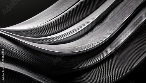 Abstract Monochrome Curving Band Creating Dynamic Texture