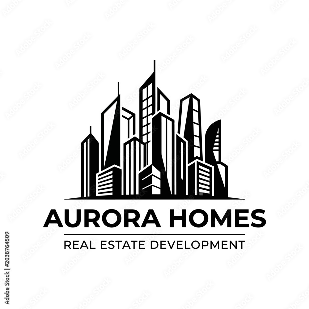 Obraz premium Aurora Homes Real Estate Logo.