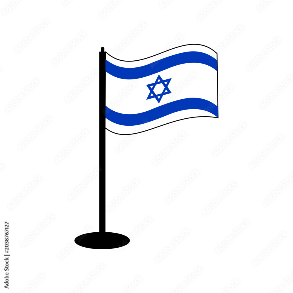 Fototapeta premium image of the Israeli flag on a white background
