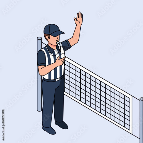 Foto Man in striped shirt stopping traffic.