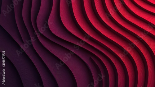 Flowing vertical bands exhibit a gradient of deep crimson to dark violet hues.