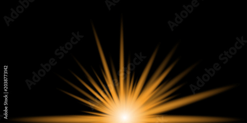 Fotografie Orange sunburst explosion with bright light emanating from the center sunrise su