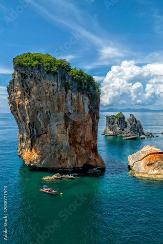 Thailand, Krabi adventure and summer holiday concept. Beautiful island and beach. Islands of Krabi National Park	