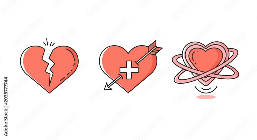 Valokuva Heart Concept Icon Set
