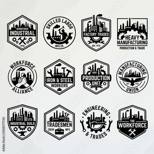 Photos Industrial manufacturing logo designs.