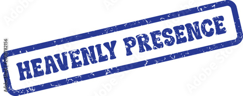 Tableau sur toile Heavenly Presence blue textured rubber stamp sign signifying divine anointing an