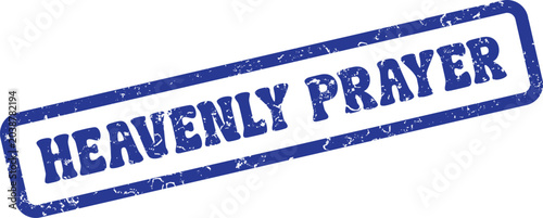 Obraz na płótnie Heavenly Prayer blue rubber stamp imprint representing devout spiritual communic