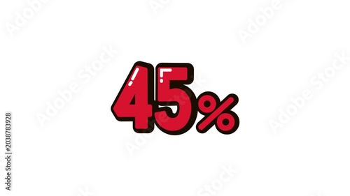 45 Percent Discount Animation 4K Video