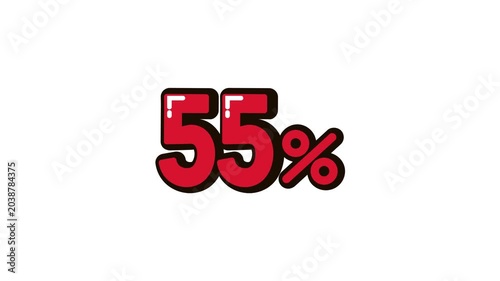 55 Percent Discount Animation 4K Video