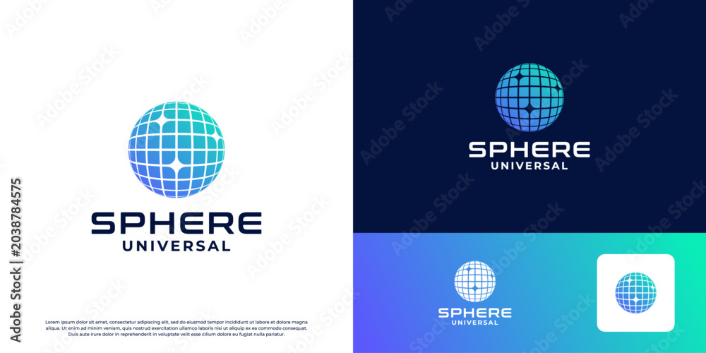 Fototapeta premium Abstract sphere logo design inspiration