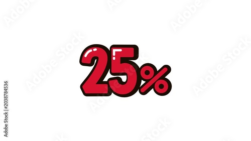 25 Percent Discount Animation 4K Video